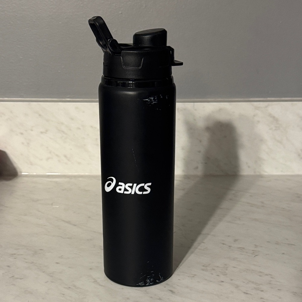 Asics Matte Black Sports Bottle water drink